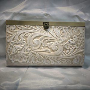 Patricia Nash - NWT Cauchy Wallet - Tooled Leather - Chalk White